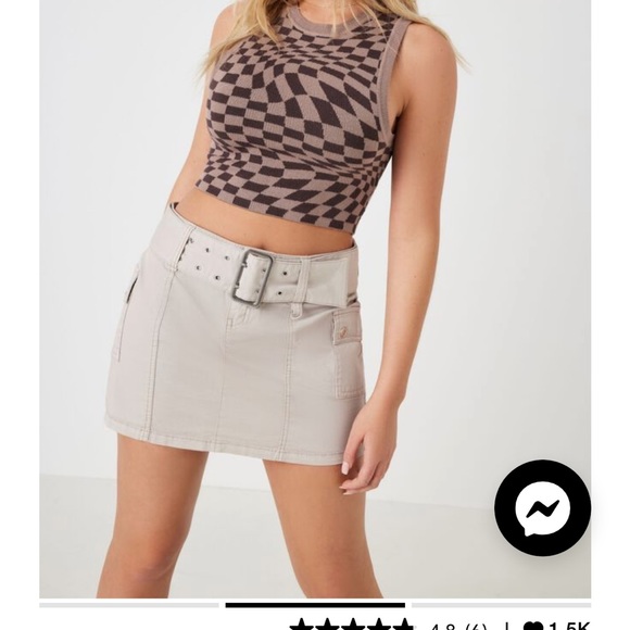 Garage mini cargo skirt tan with belt - Picture 2 of 4